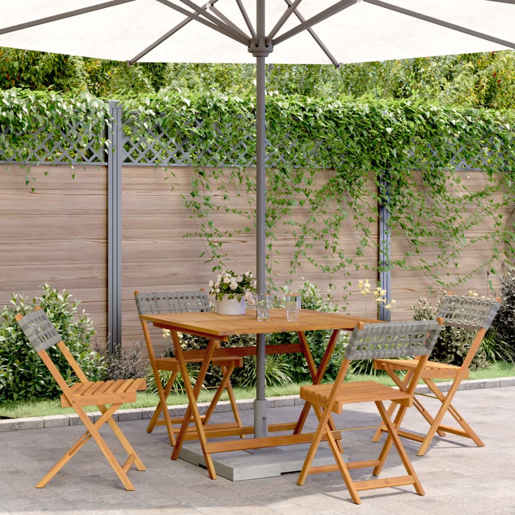 3 Piece Bistro Set Poly Rattan And Solid Wood