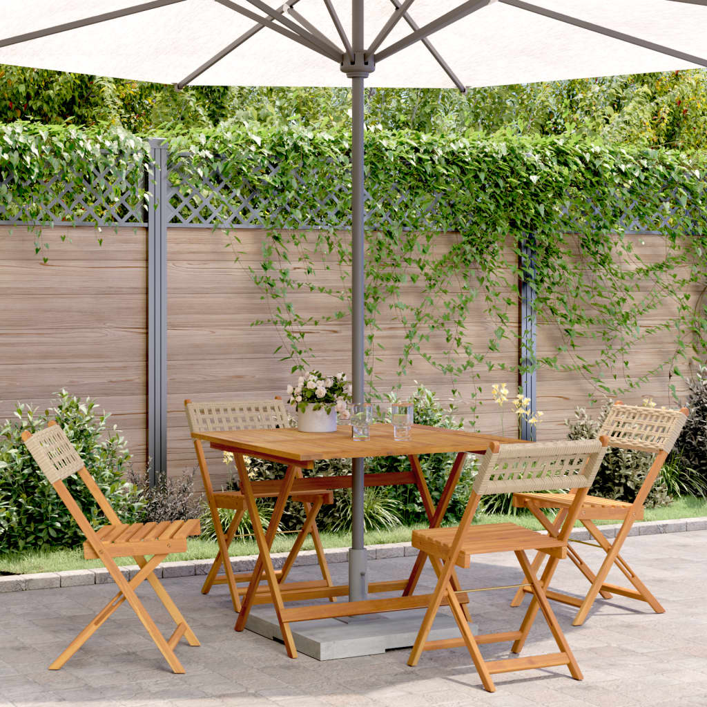 3 Piece Bistro Set Poly Rattan And Solid Wood