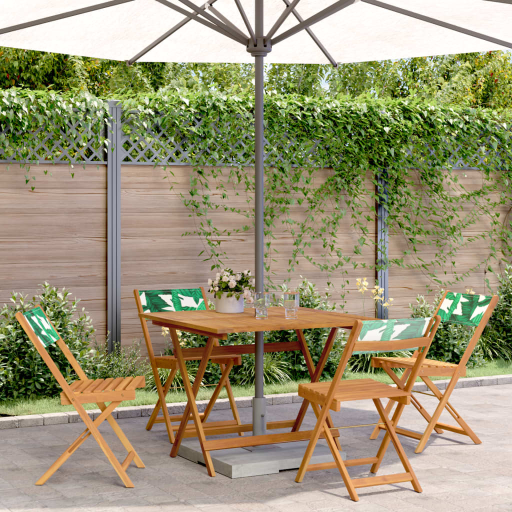 3 Piece Bistro Set Fabric And Solid Wood