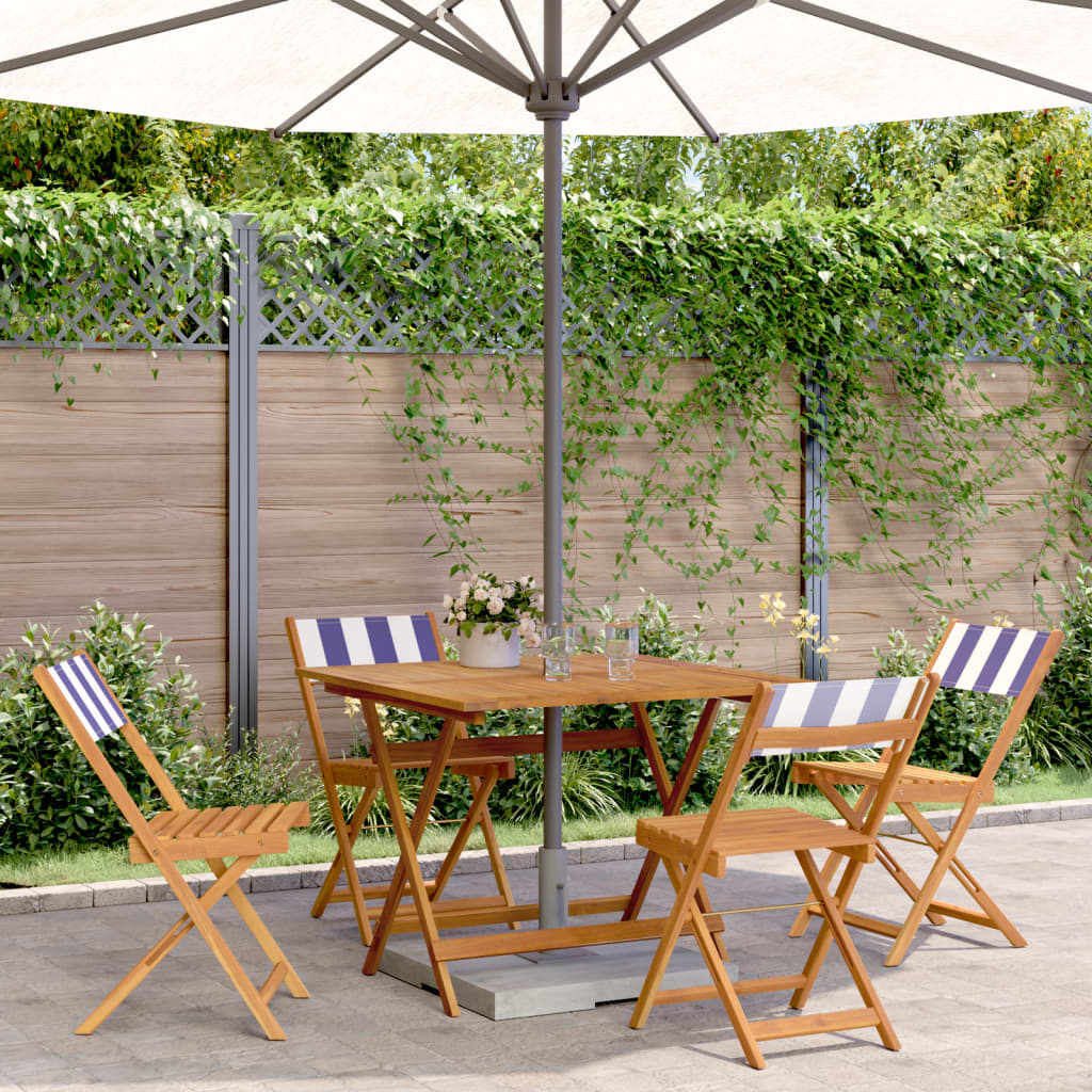 3 Piece Bistro Set Fabric And Solid Wood