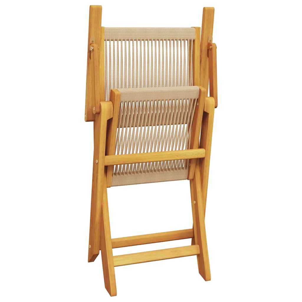 Outdoor Furniture Set 3 Piece Bistro Polypropylene & Solid Wood Patio