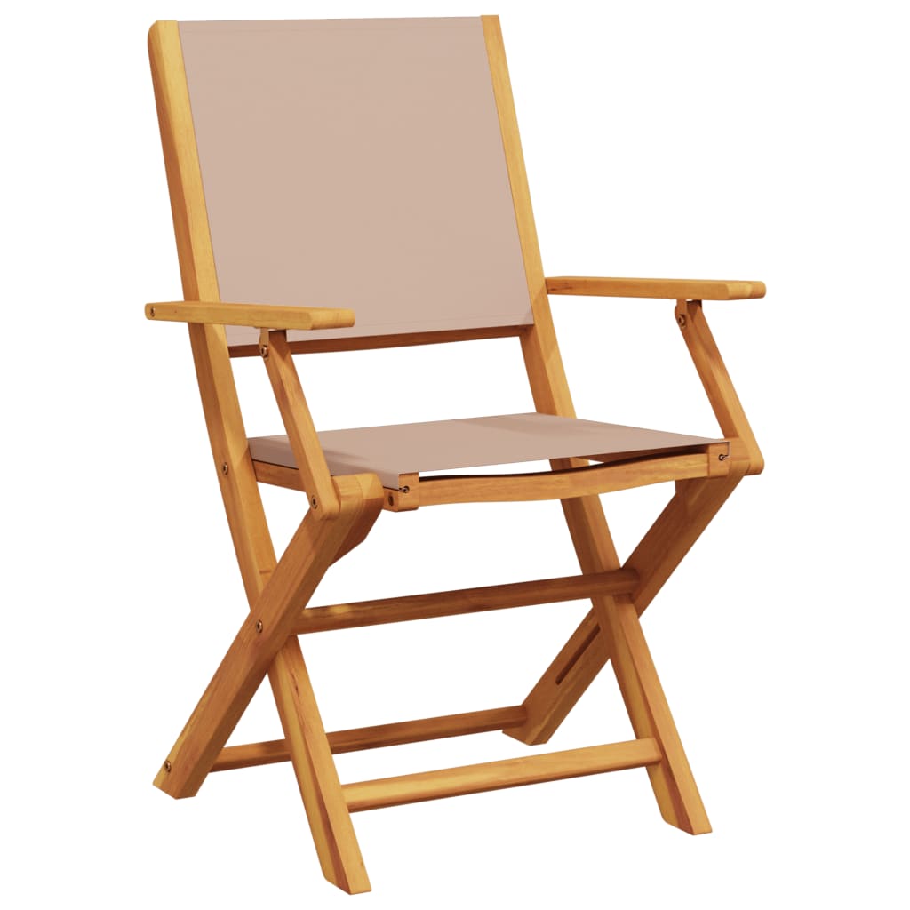 3 Piece Bistro Set Fabric And Solid Wood