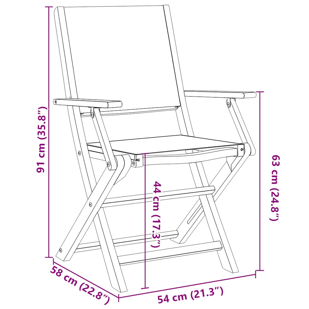 Outdoor Furniture Set 3 Piece Bistro Fabric & Solid Wood Garden Patio