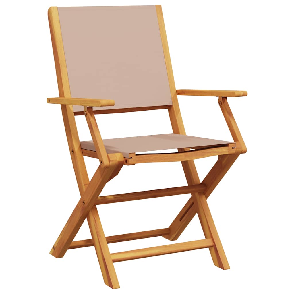 Outdoor Furniture Set 3 Piece Bistro Fabric & Solid Wood Garden Patio