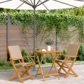 3 Piece Bistro Set Fabric And Solid Wood