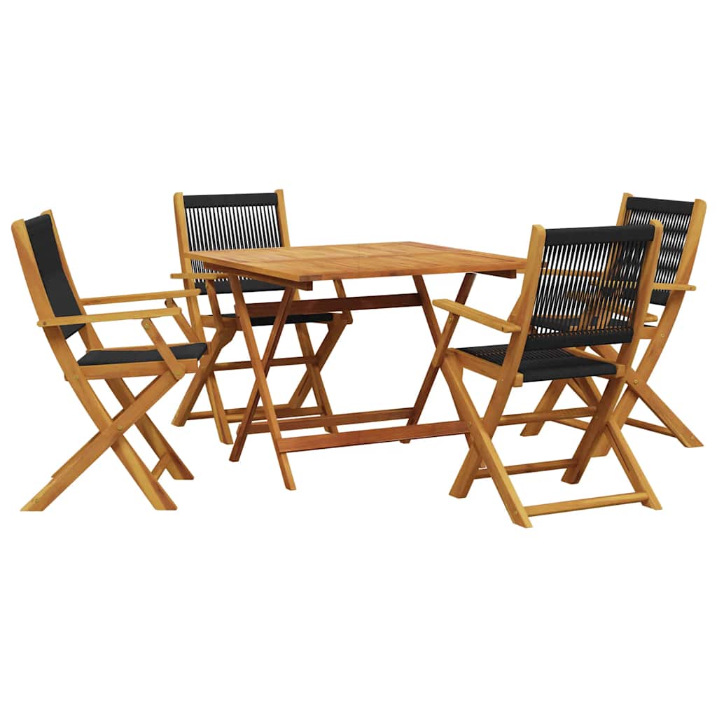 Outdoor Furniture Set 5 Piece Garden Dining Polypropylene Solid Wood