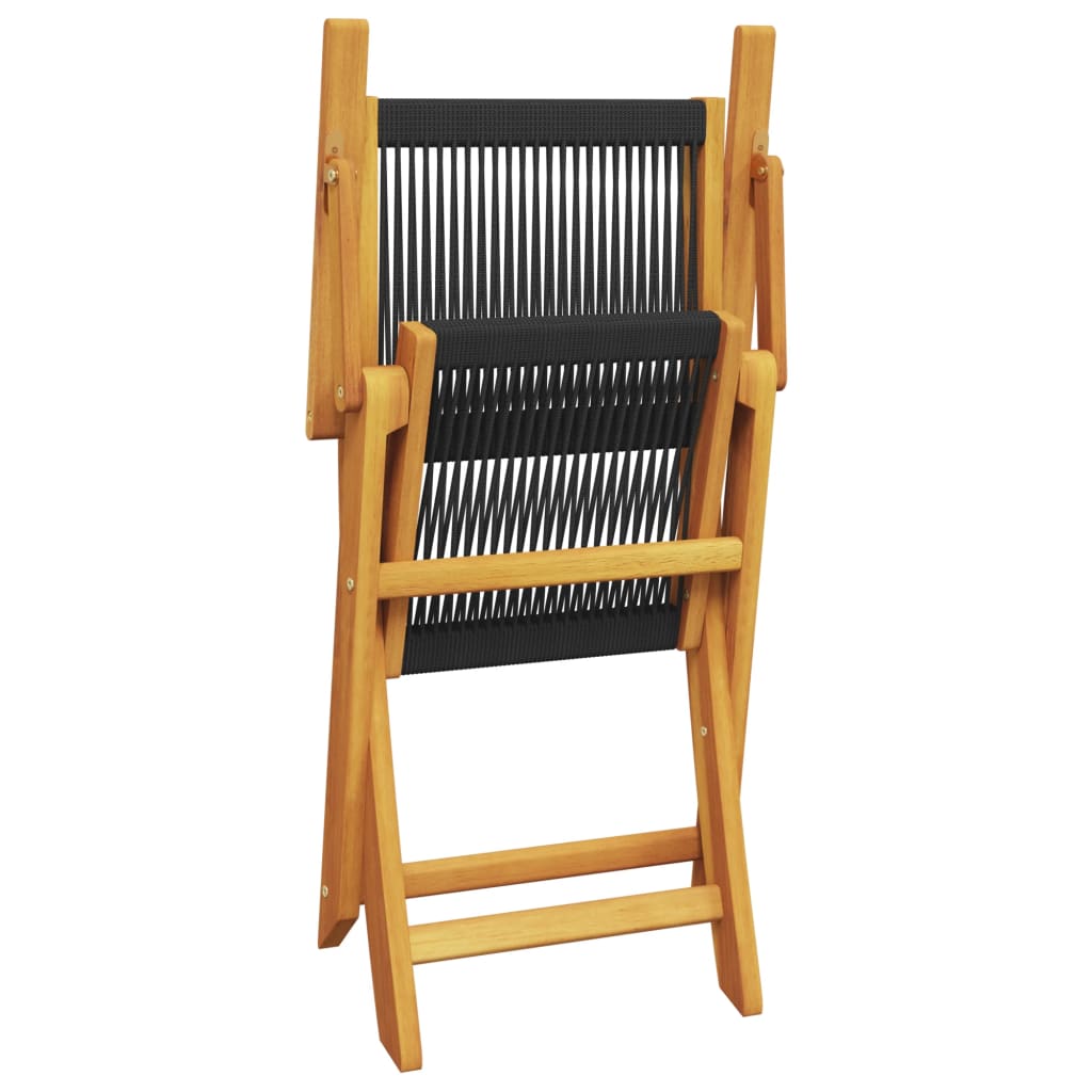 5 Piece Garden Dining Set Polypropylene And Solid Wood