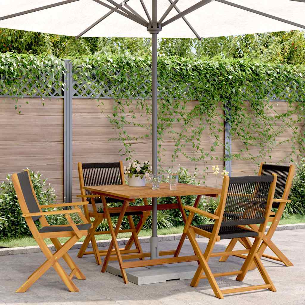 Outdoor Furniture Set 5 Piece Garden Dining Polypropylene Solid Wood