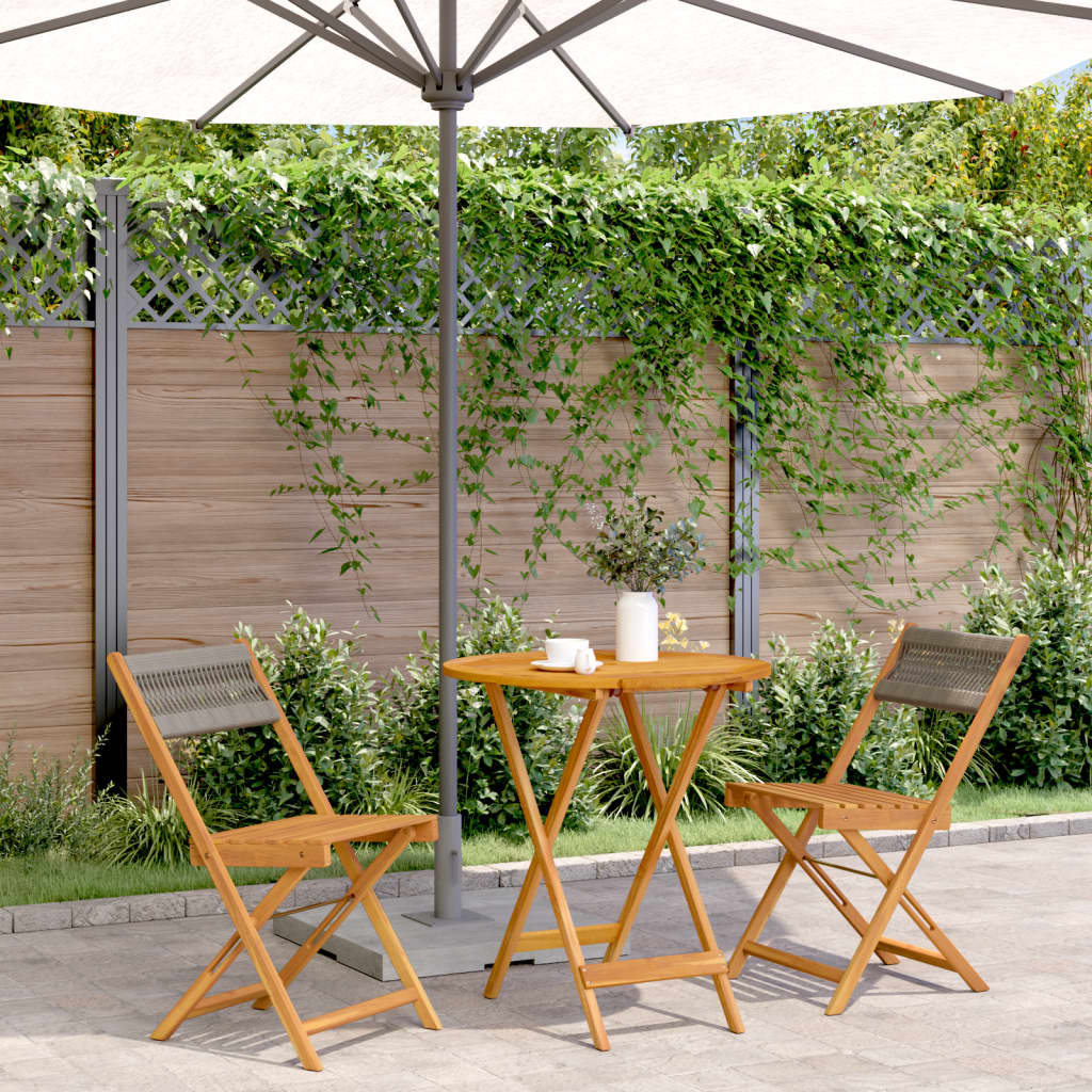 3 Piece Bistro Set Polypropylene And Solid Wood