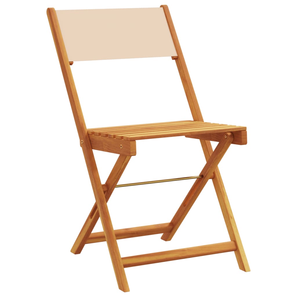 3 Piece Bistro Set Fabric And Solid Wood