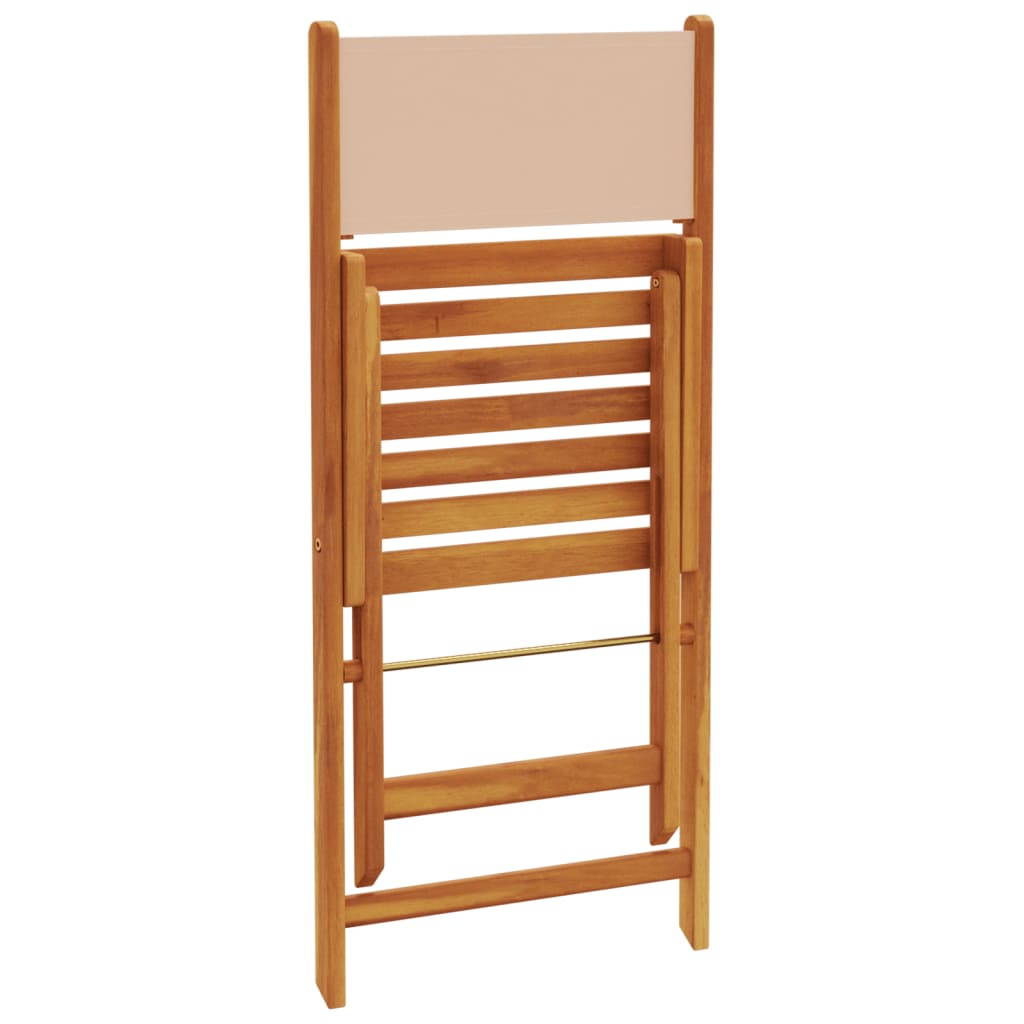3 Piece Bistro Set Fabric And Solid Wood
