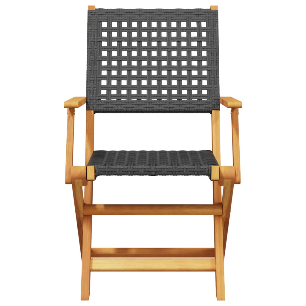 3 Piece Bistro Set Poly Rattan And Solid Wood
