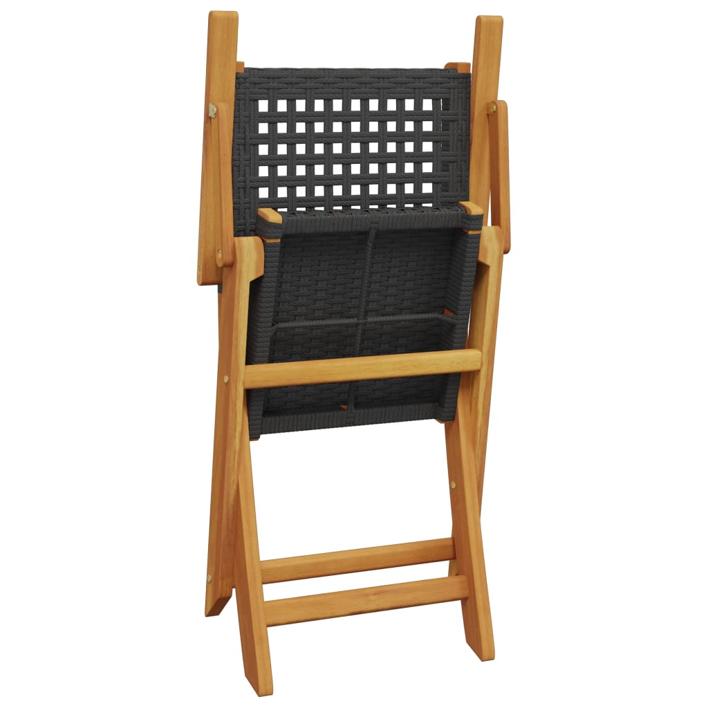 3 Piece Bistro Set Poly Rattan And Solid Wood