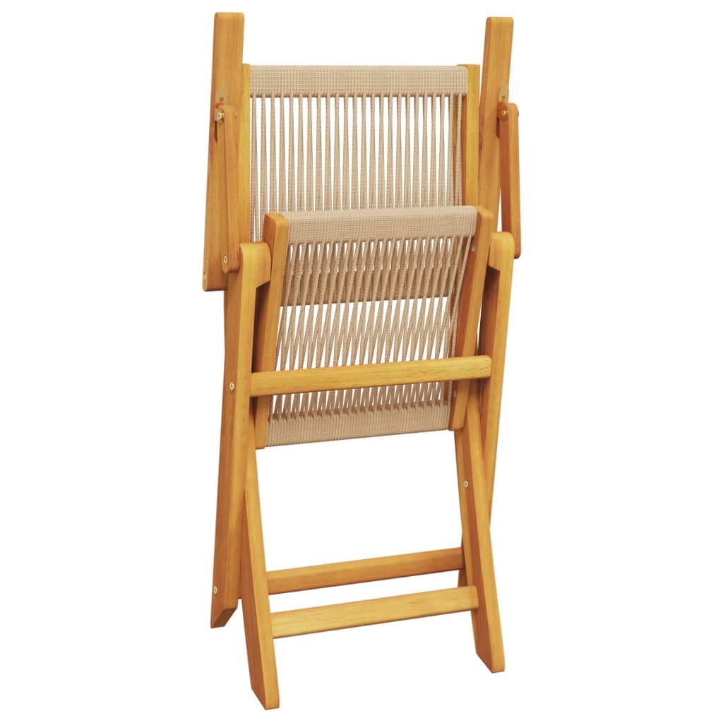 3 Piece Bistro Set Polypropylene And Solid Wood