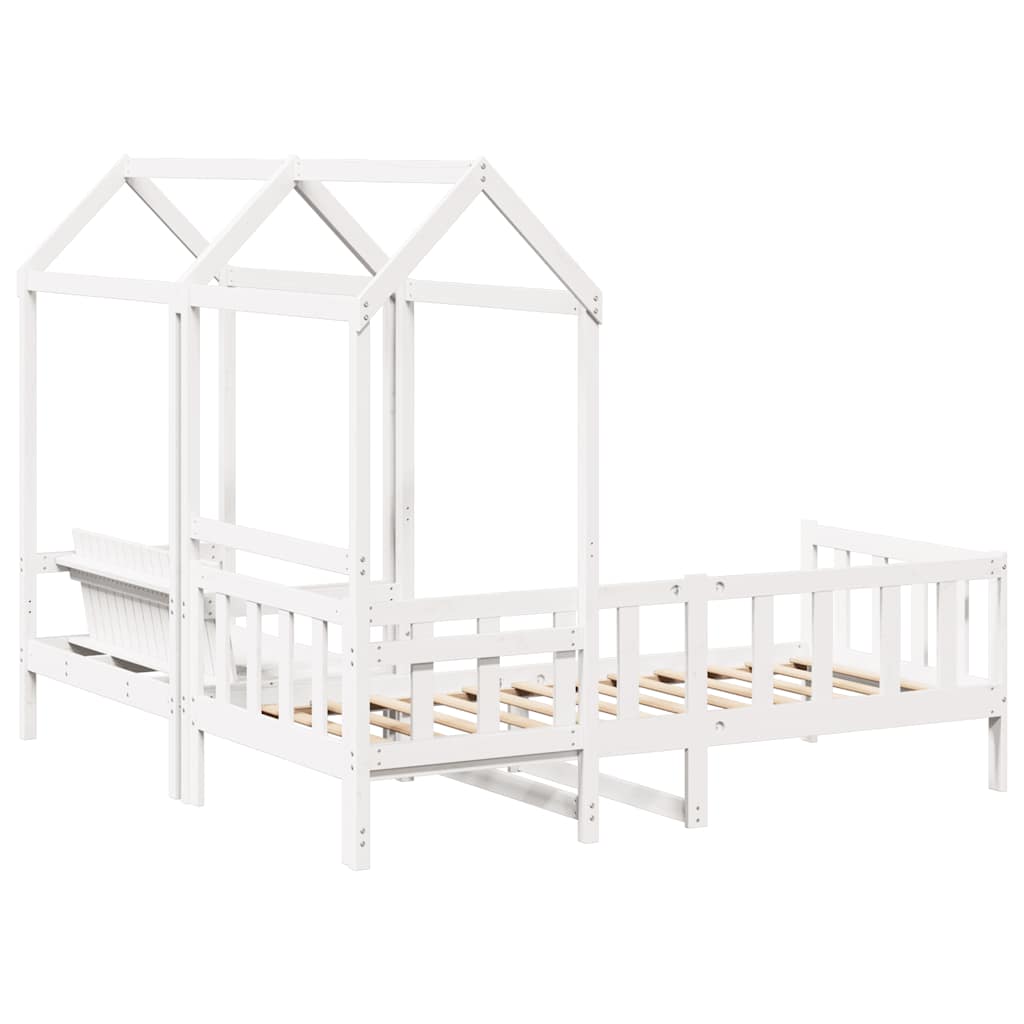 Day Bed And Bench Set With Roof Without Mattress
