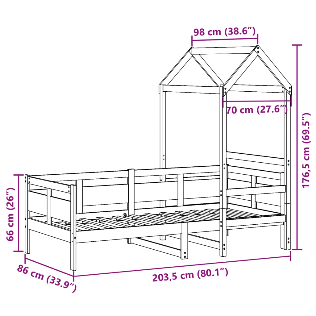 Day Bed With Roof Without Mattress Solid Wood