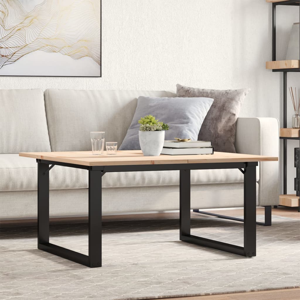 Coffee Table Solid Wood Pine And Steel