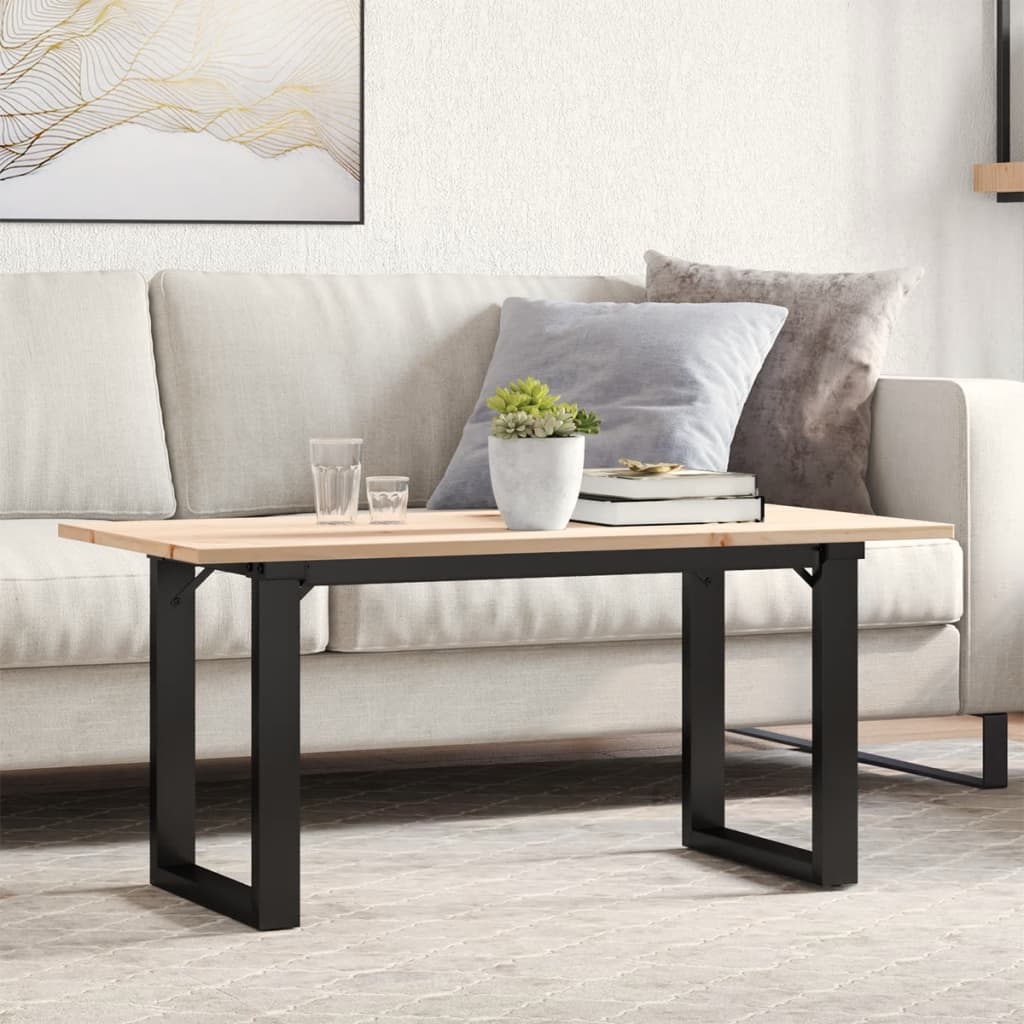 Coffee Table Solid Wood Pine And Steel