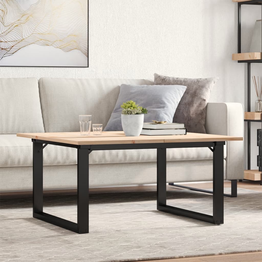 Coffee Table Solid Wood Pine And Steel