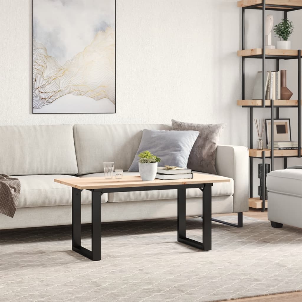 Coffee Table Solid Wood Pine And Steel