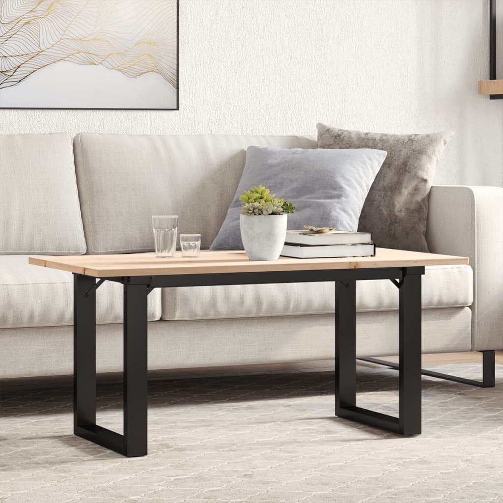 Coffee Table Solid Wood Pine And Steel