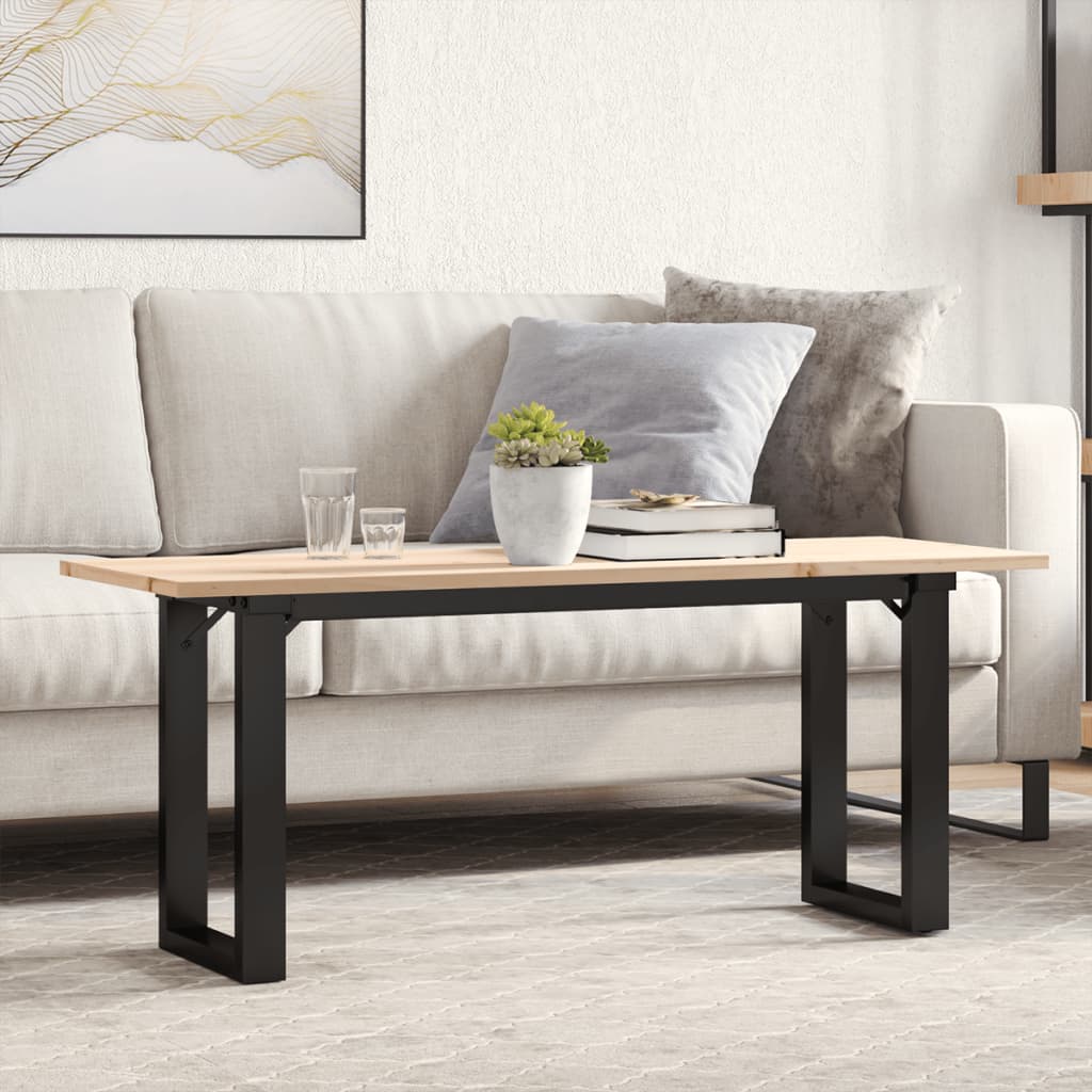 Coffee Table Solid Wood Pine And Steel