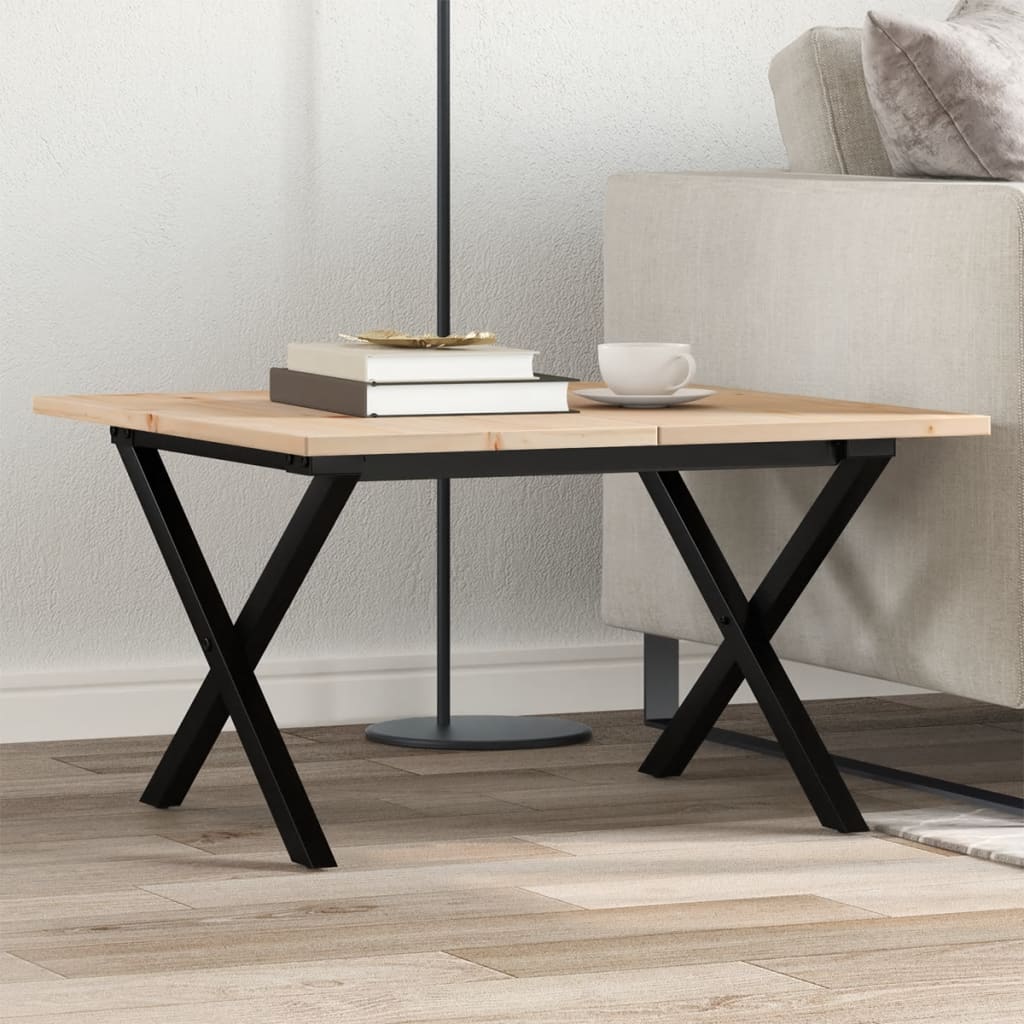 Coffee Table Solid Wood Pine And Steel