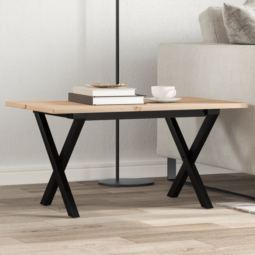 Coffee Table Solid Wood Pine And Steel