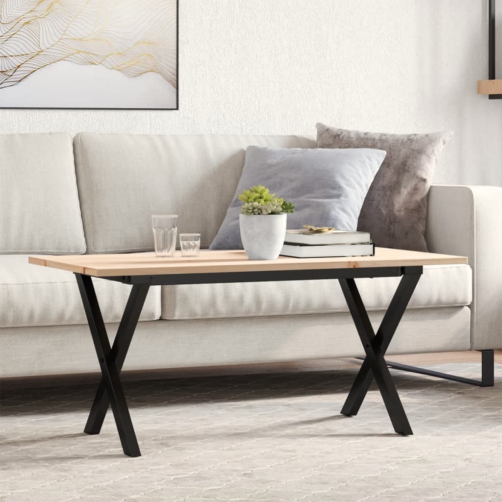 Coffee Table Solid Wood Pine And Steel
