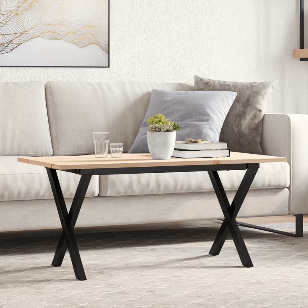 Coffee Table Solid Wood Pine And Steel