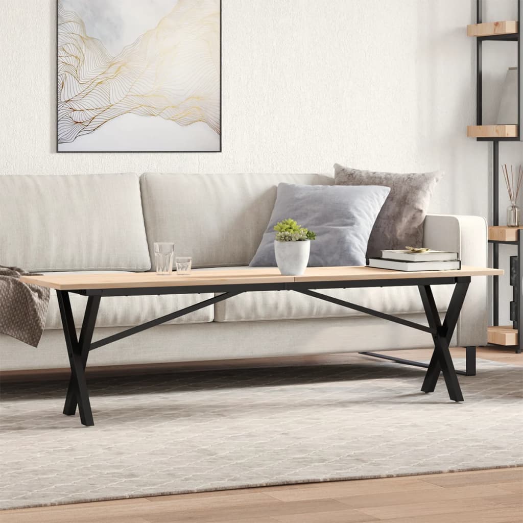 Coffee Table Solid Wood Pine And Steel