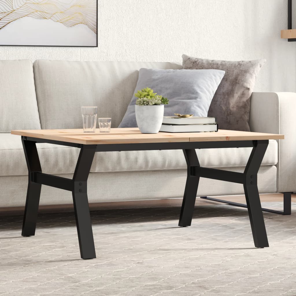 Coffee Table Solid Wood Pine And Steel