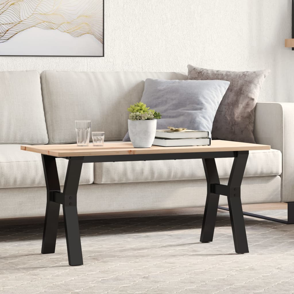 Coffee Table Solid Wood Pine And Steel