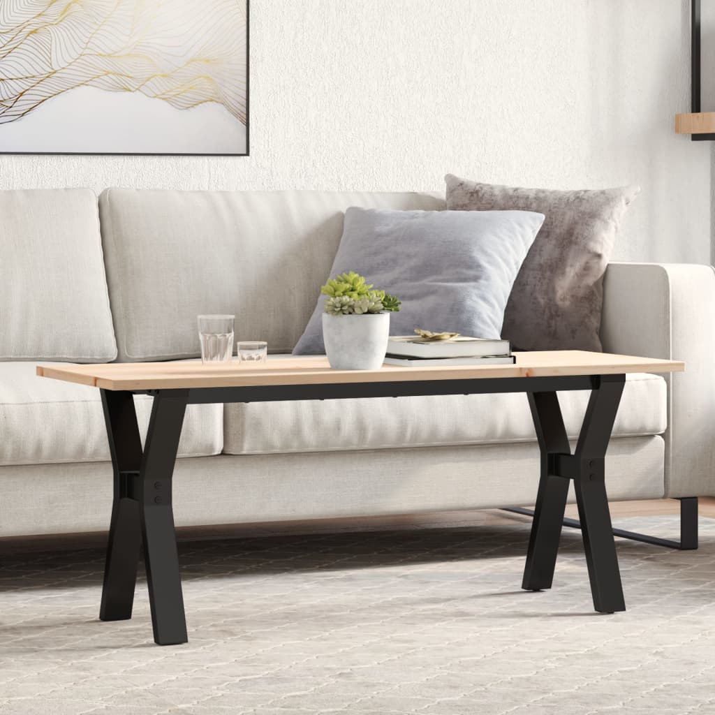 Coffee Table Solid Wood Pine And Steel