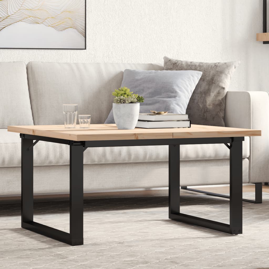 Coffee Table Solid Wood Pine And Steel