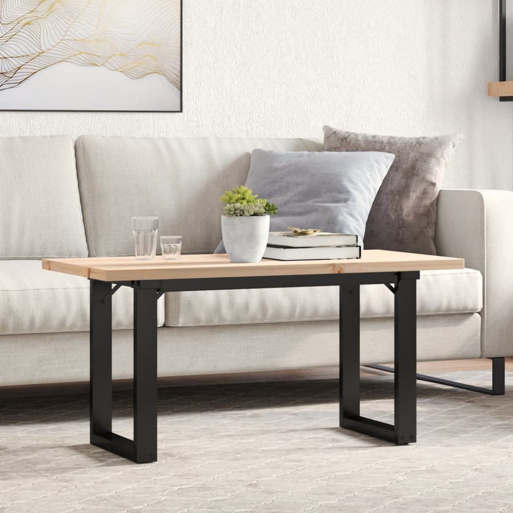 Coffee Table Solid Wood Pine And Steel