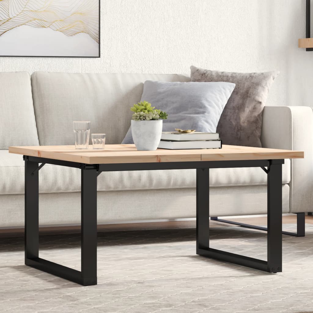 Coffee Table Solid Wood Pine And Steel