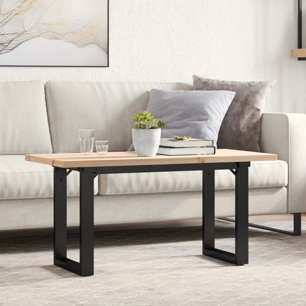 Coffee Table Solid Wood Pine And Steel