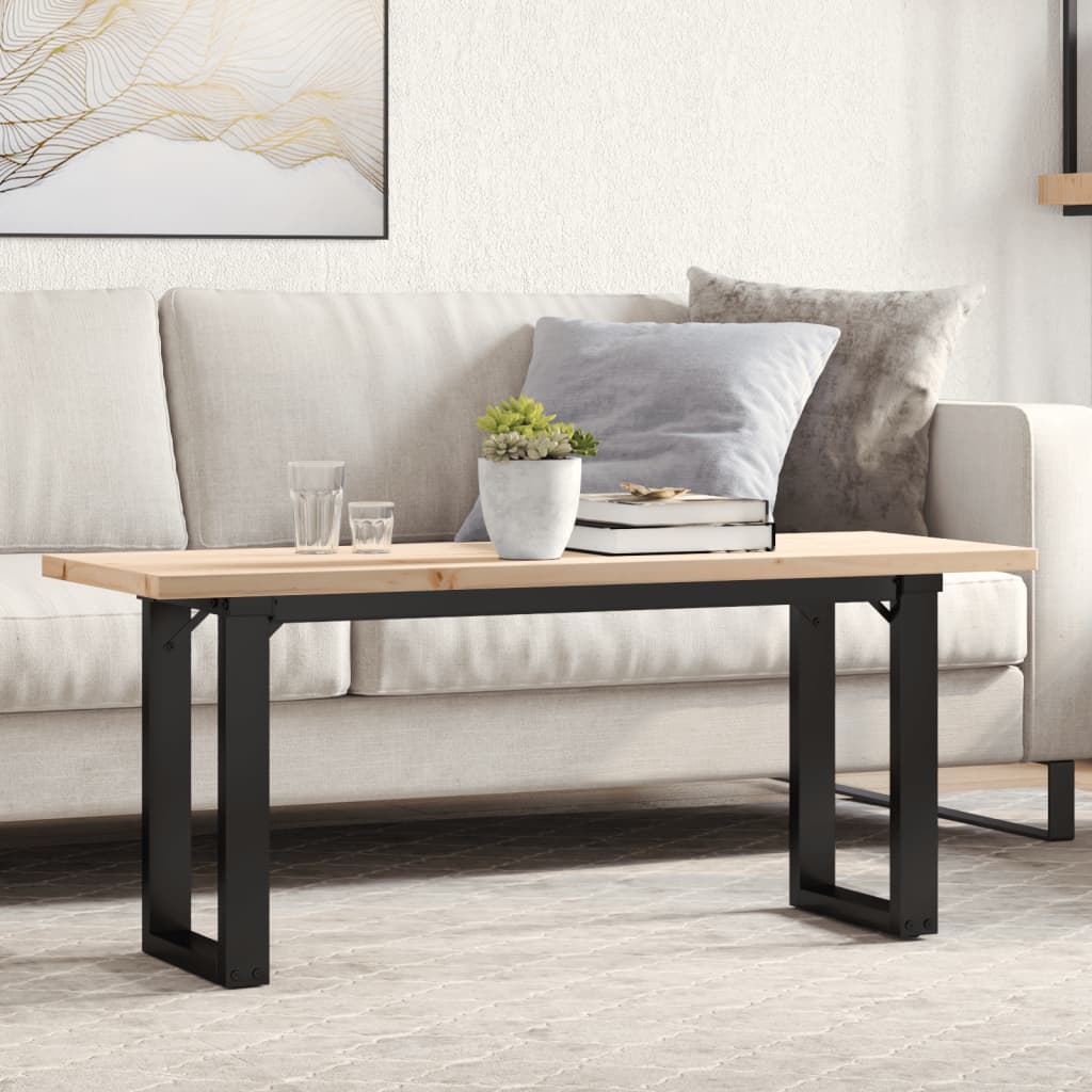 Coffee Table Solid Wood Pine And Steel