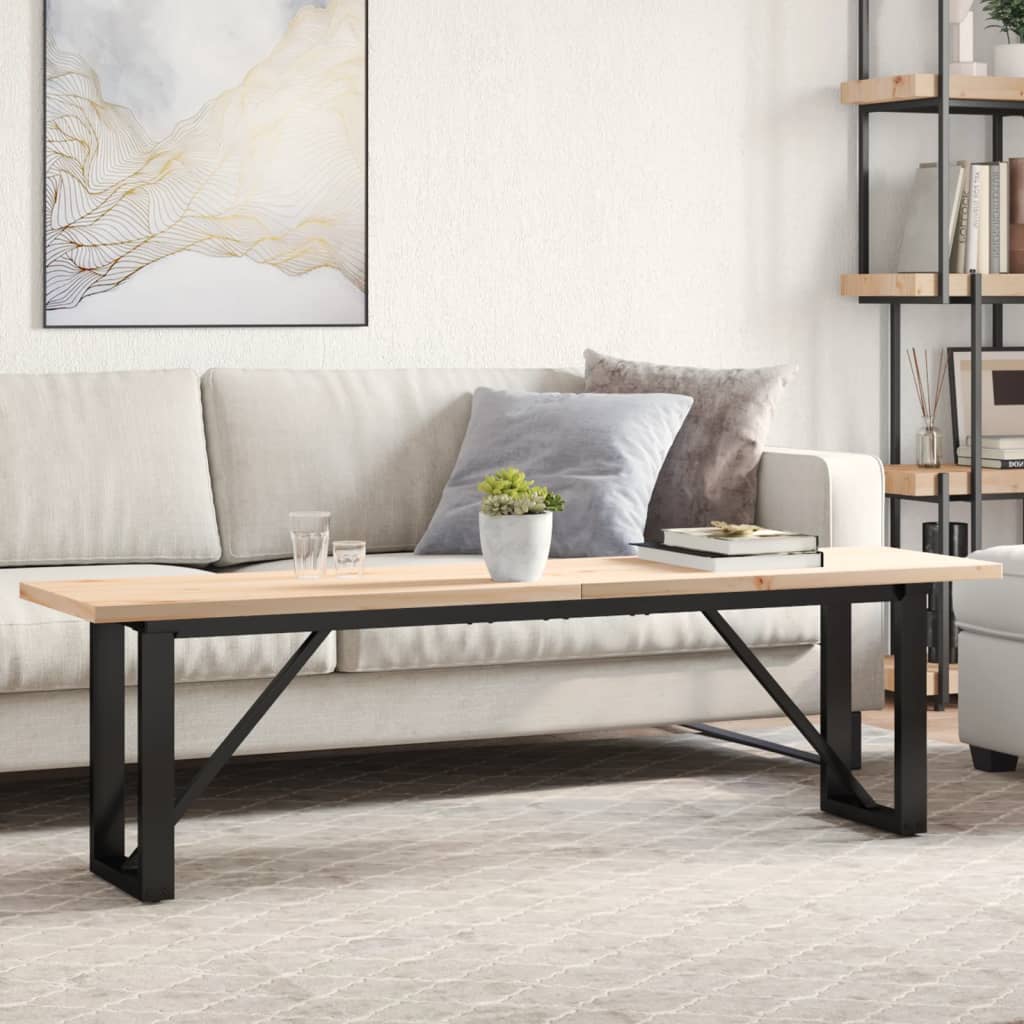 Coffee Table Solid Wood Pine And Steel