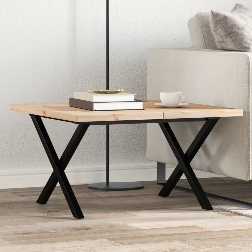 Coffee Table Solid Wood Pine And Steel