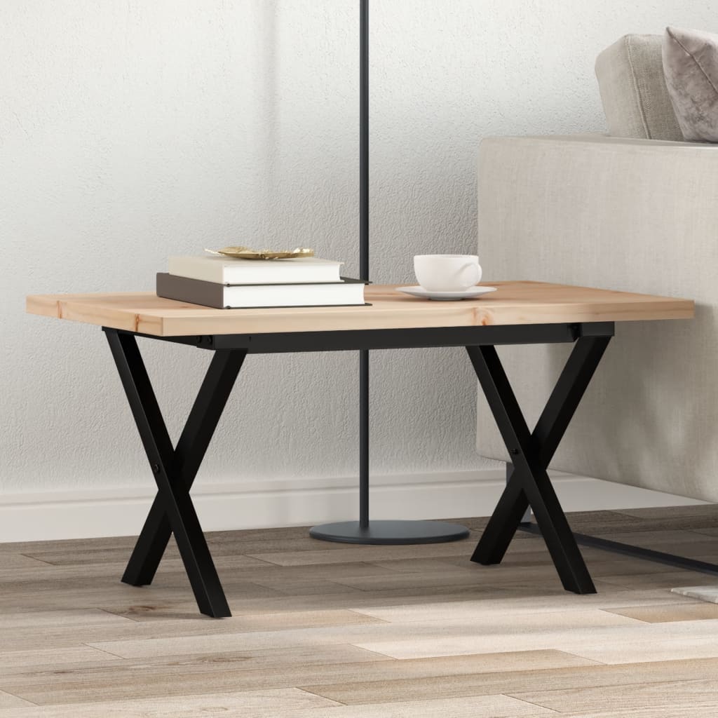 Coffee Table Solid Wood Pine And Steel