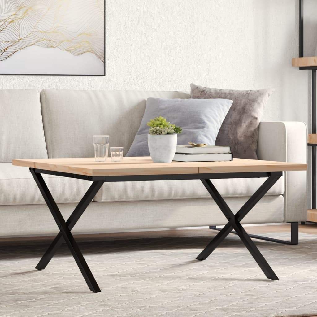 Coffee Table Solid Wood Pine And Steel
