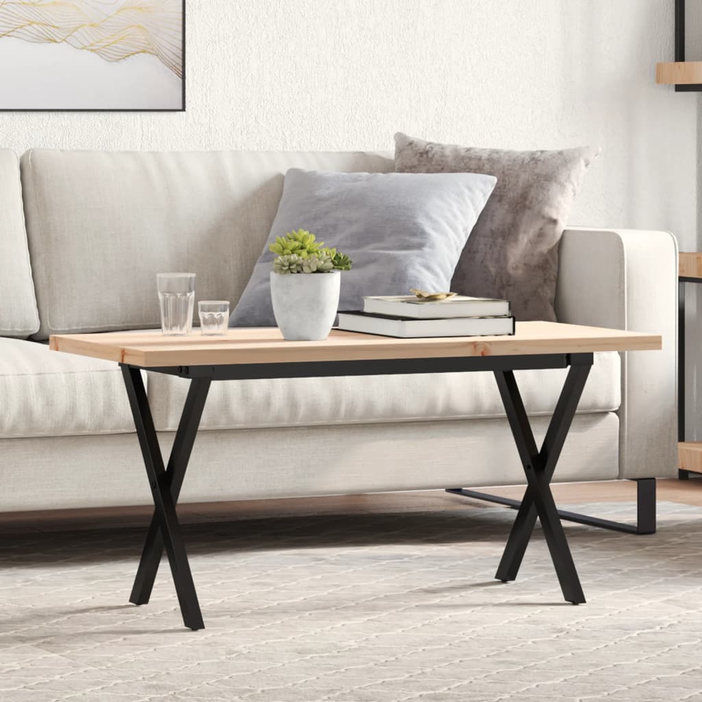 Coffee Table Solid Wood Pine And Steel