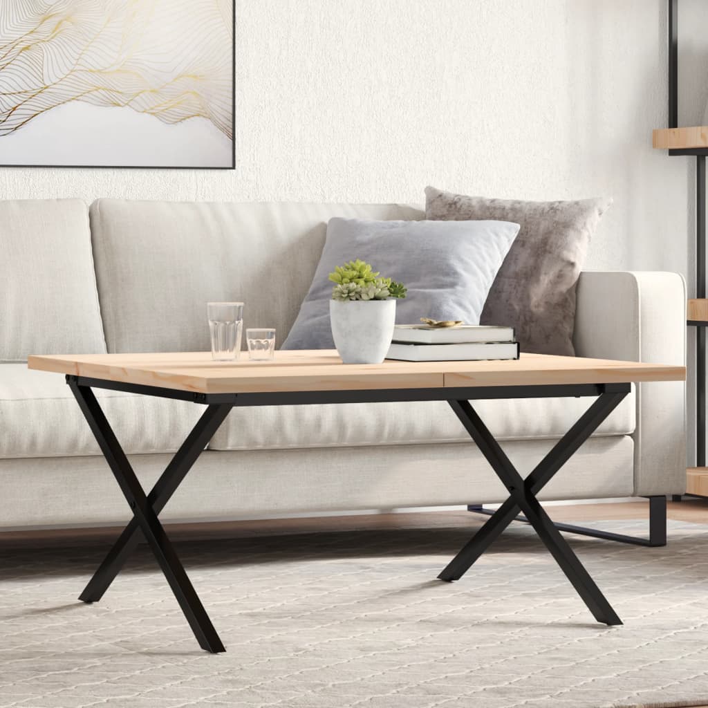 Coffee Table Solid Wood Pine And Steel