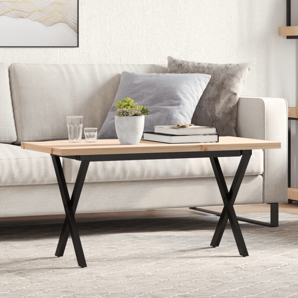 Coffee Table Solid Wood Pine And Steel