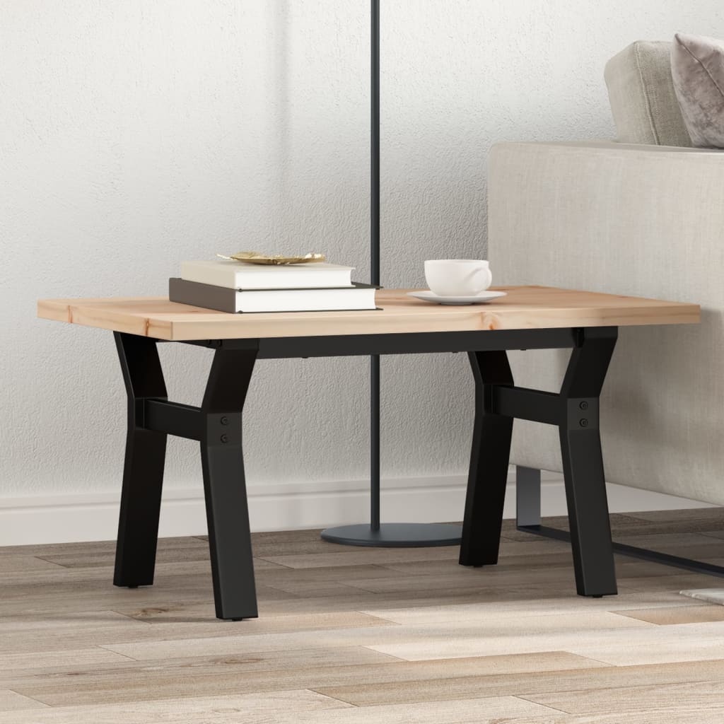Coffee Table Solid Wood Pine And Steel