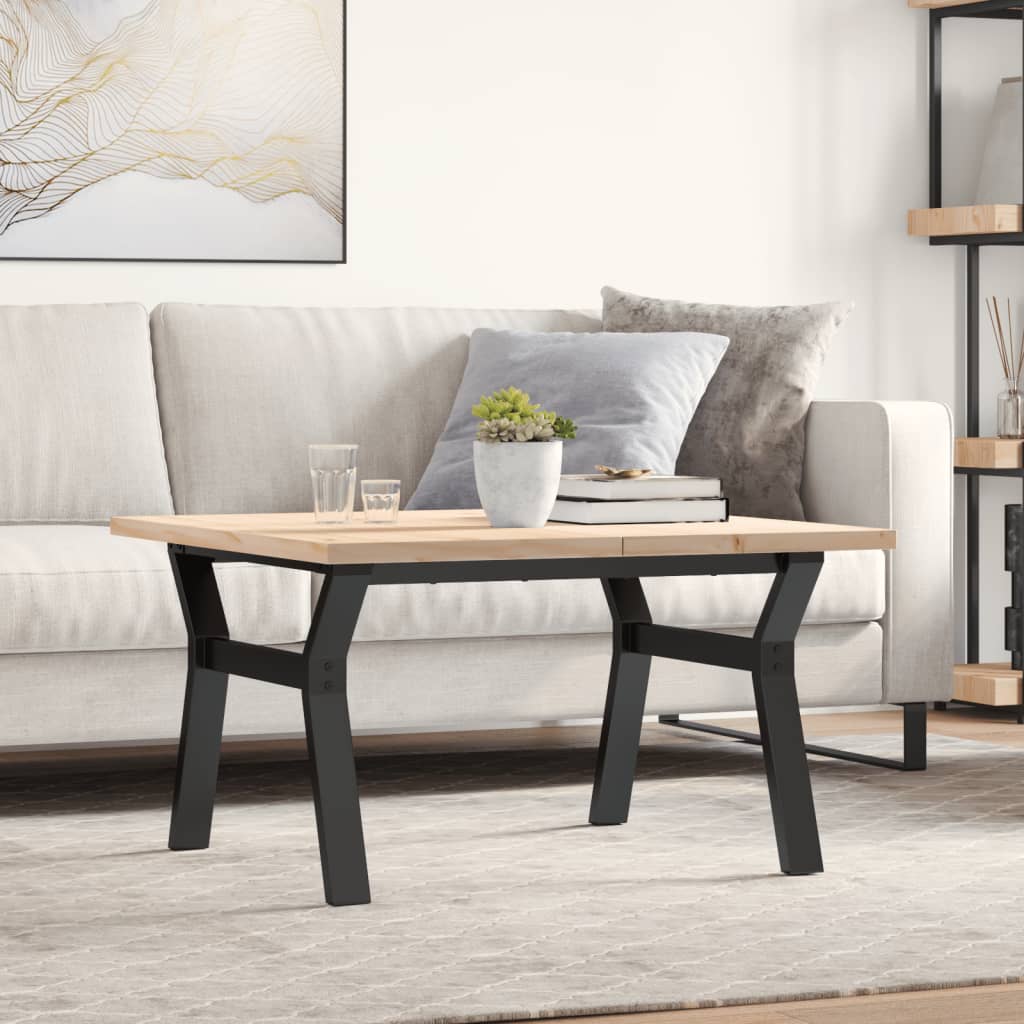 Coffee Table Solid Wood Pine And Steel
