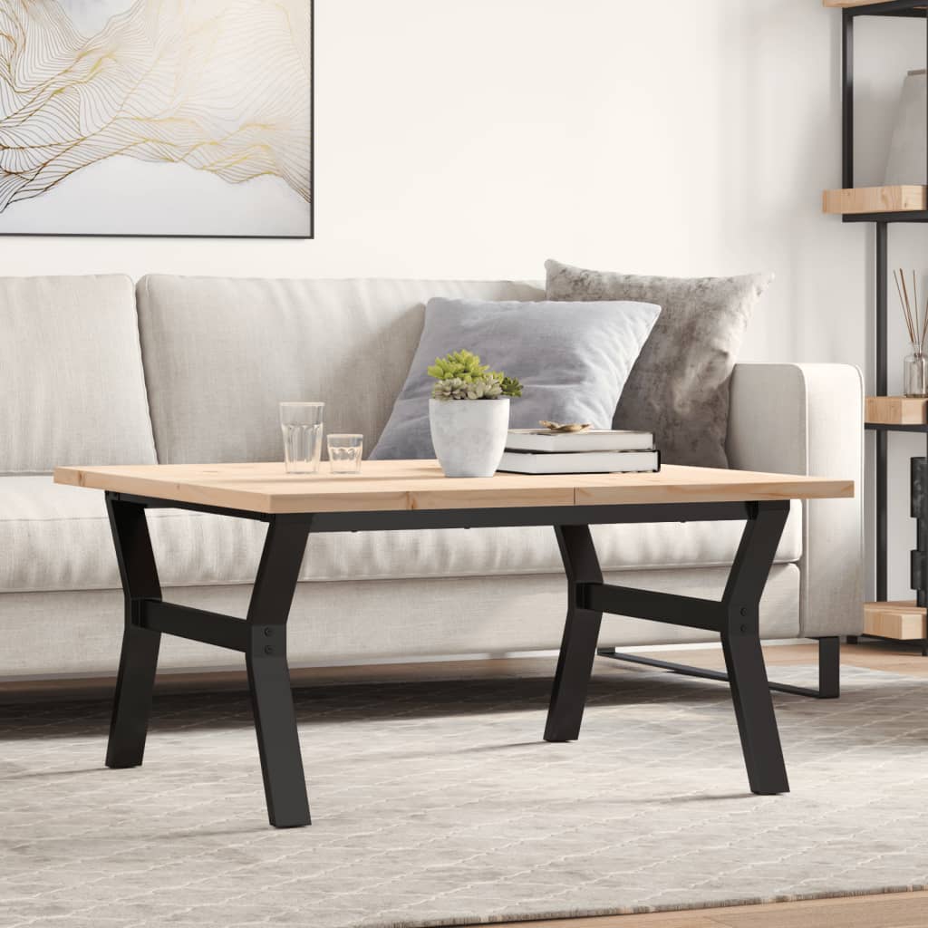 Coffee Table Solid Wood Pine And Steel