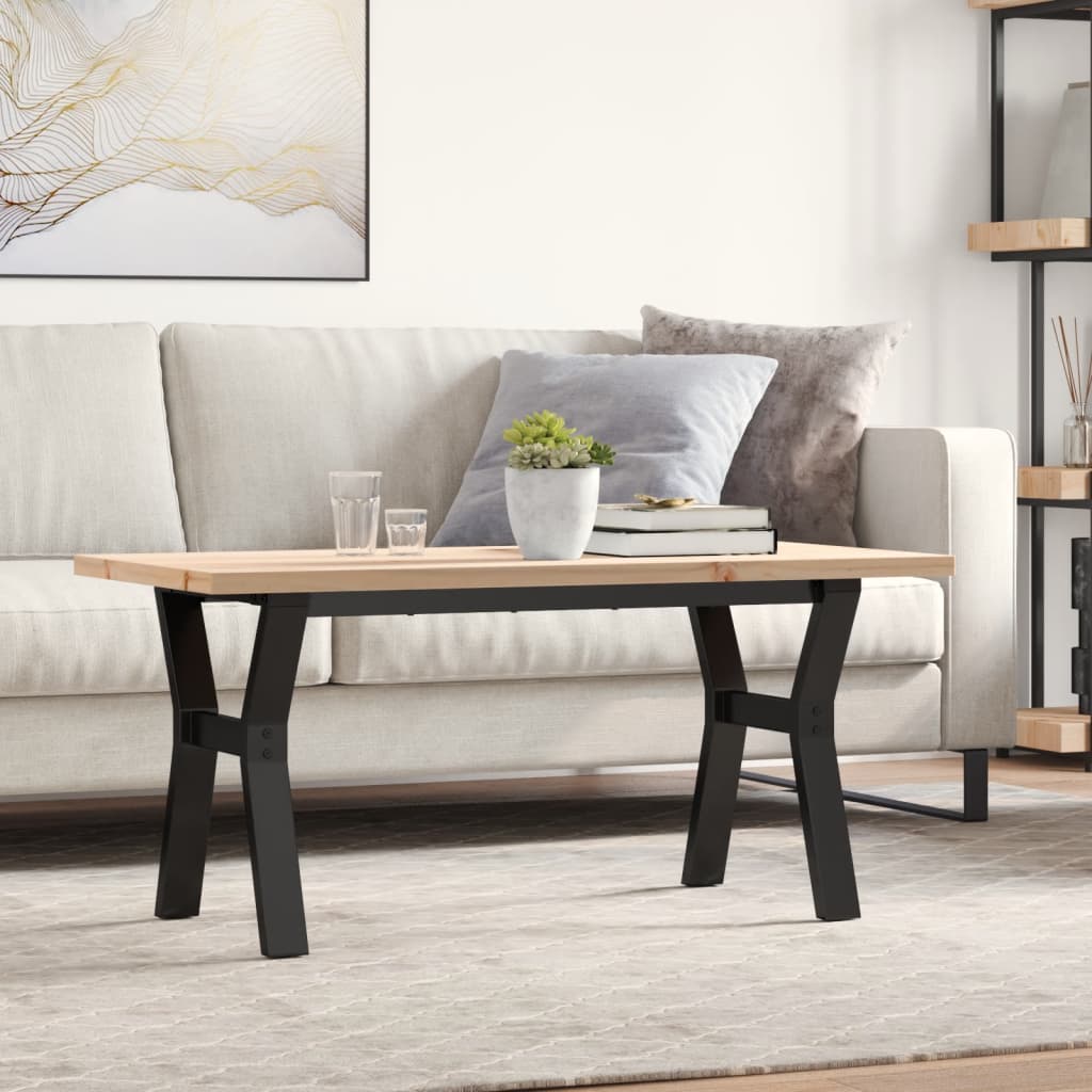 Coffee Table Solid Wood Pine And Steel